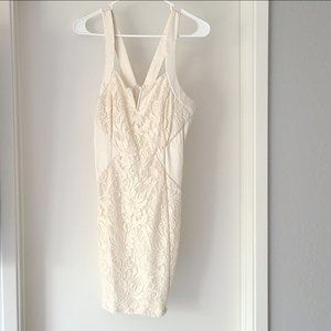 Women Guess Brand Size M Medium Floral Lace White Dress